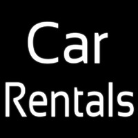 White Car Rentals Neon Skilt