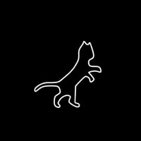 White Cat Logo Neon Skilt