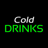 White Cold Drinks Green Neon Skilt