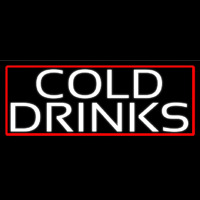 White Cold Drinks Neon Skilt