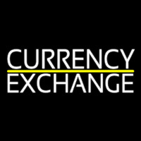 White Currency E change Neon Skilt