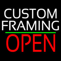 White Custom Framing With Open 1 Neon Skilt