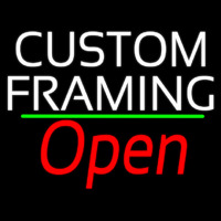 White Custom Framing With Open 2 Neon Skilt