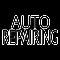 White Double Stroke Auto Repair Neon Skilt