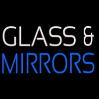 White Glass And Blue Mirrors Neon Skilt