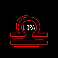 White Libra Zodiac Neon Skilt