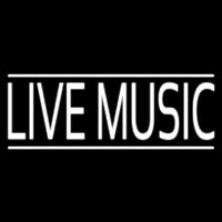 White Live Music Block Neon Skilt