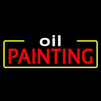 White Oil Red Painting Neon Skilt