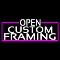 White Open Custom Framing With Pink Border Neon Skilt