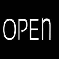 White Open Neon Skilt