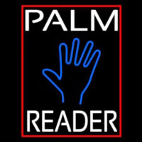 White Palm Reader Red Border Neon Skilt