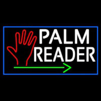 White Palm Reader With Green Arrow Neon Skilt