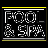 White Pool And Spa Neon Skilt