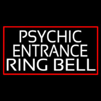 White Psychic Entrance Ring Bell Neon Skilt