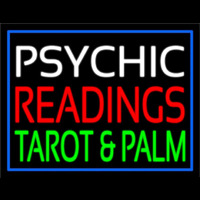 White Psychic Red Readings Green Tarot And Palm Neon Skilt