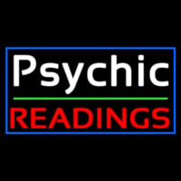 White Psychic Red Readings With Border Neon Skilt
