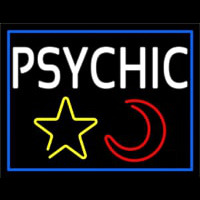 White Psychic With Moon And Star Neon Skilt