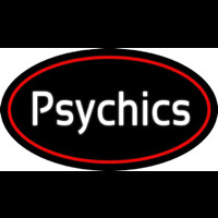 White Psychics With Oval Neon Skilt