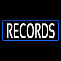 White Records With Blue Arrow 1 Neon Skilt