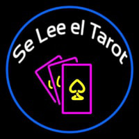 White Se Lee El Tarot And Cards Logo Neon Skilt