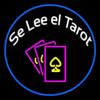 White Se Lee El Tarot And Cards Logo Neon Skilt