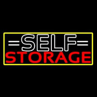 White Self Storage Block With Border Neon Skilt