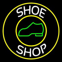White Shoe Shop With Border Neon Skilt