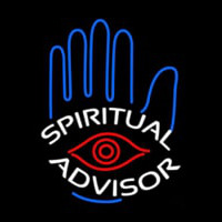 White Spiritual Advisor Neon Skilt