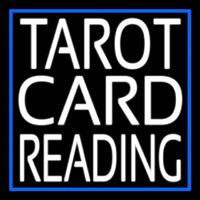 White Tarot Card Reading Neon Skilt