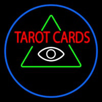 White Tarot Cards Logo Neon Skilt