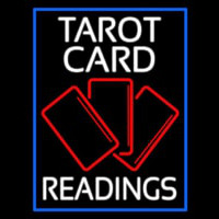 White Tarot Cards Readings Neon Skilt