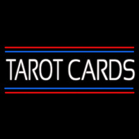 White Tarot Cards With Line Neon Skilt