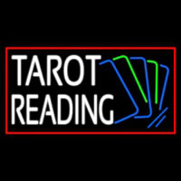 White Tarot Reading With Cards Neon Skilt