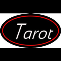 White Tarot Red Border Neon Skilt