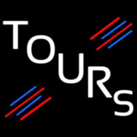 White Tours Neon Skilt