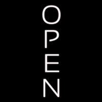 White Vertical Neon Skilt