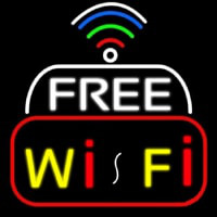 Wifi Free Block With Phone Number Neon Skilt