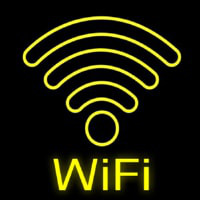 Wifi Retro Yellow Neon Skilt