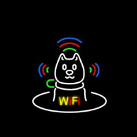 Wifi With Dog Logo Neon Skilt