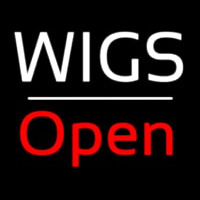 Wigs Open White Line Neon Skilt