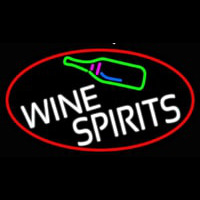 Wine Spirits Oval With Red Border Neon Skilt