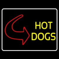 With Border Hot Dogs With Arrow Neon Skilt