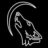 Wolf With Moon Neon Skilt
