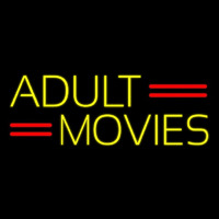Yellow Adult Movies Neon Skilt