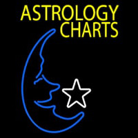 Yellow Astrology Charts Neon Skilt