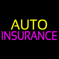 Yellow Auto Pink Insurance Neon Skilt
