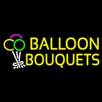 Yellow Balloon Bouquets Neon Skilt