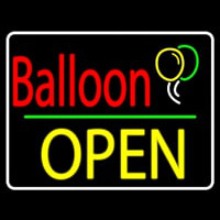 Yellow Block Open Balloon Neon Skilt