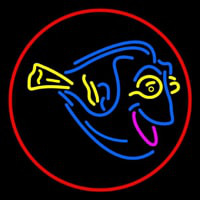 Yellow Blue Fish 1 Neon Skilt