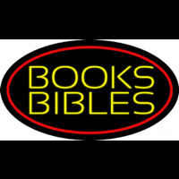 Yellow Books Bibles Neon Skilt